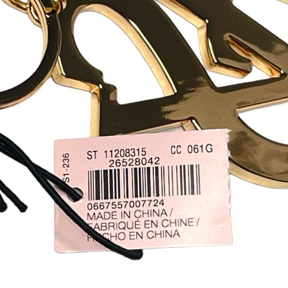 Victoria’s Secret Logo Key Fob Keychain Pink Gold - Picture 4 of 5